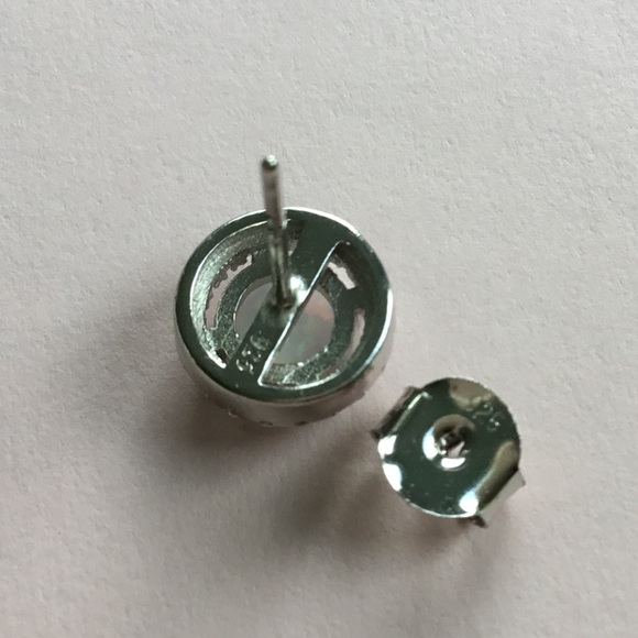 Sterling Silver Halo White Fire Opal Cz Set - Picture 15 of 16